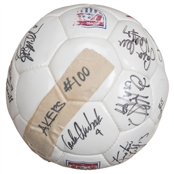 1999 Michelle Akers Game Used & Team USA Signed Soccer Ball Used For 100th Goal (Akers LOA & Beckett)